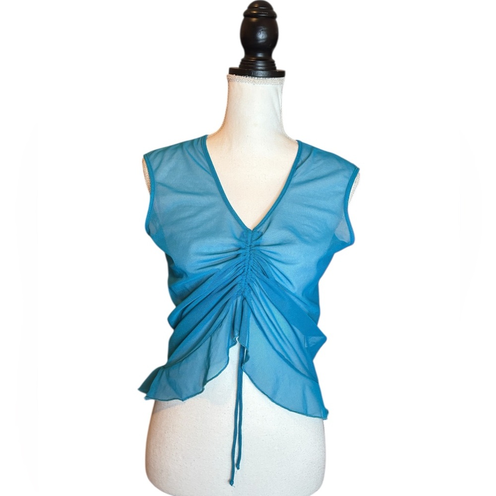 Le Chateau Y2K Mesh See Thru Sleeveless Top XL